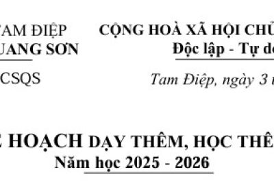 KẾ HOẠCH DẠY THÊM HỌC THÊM